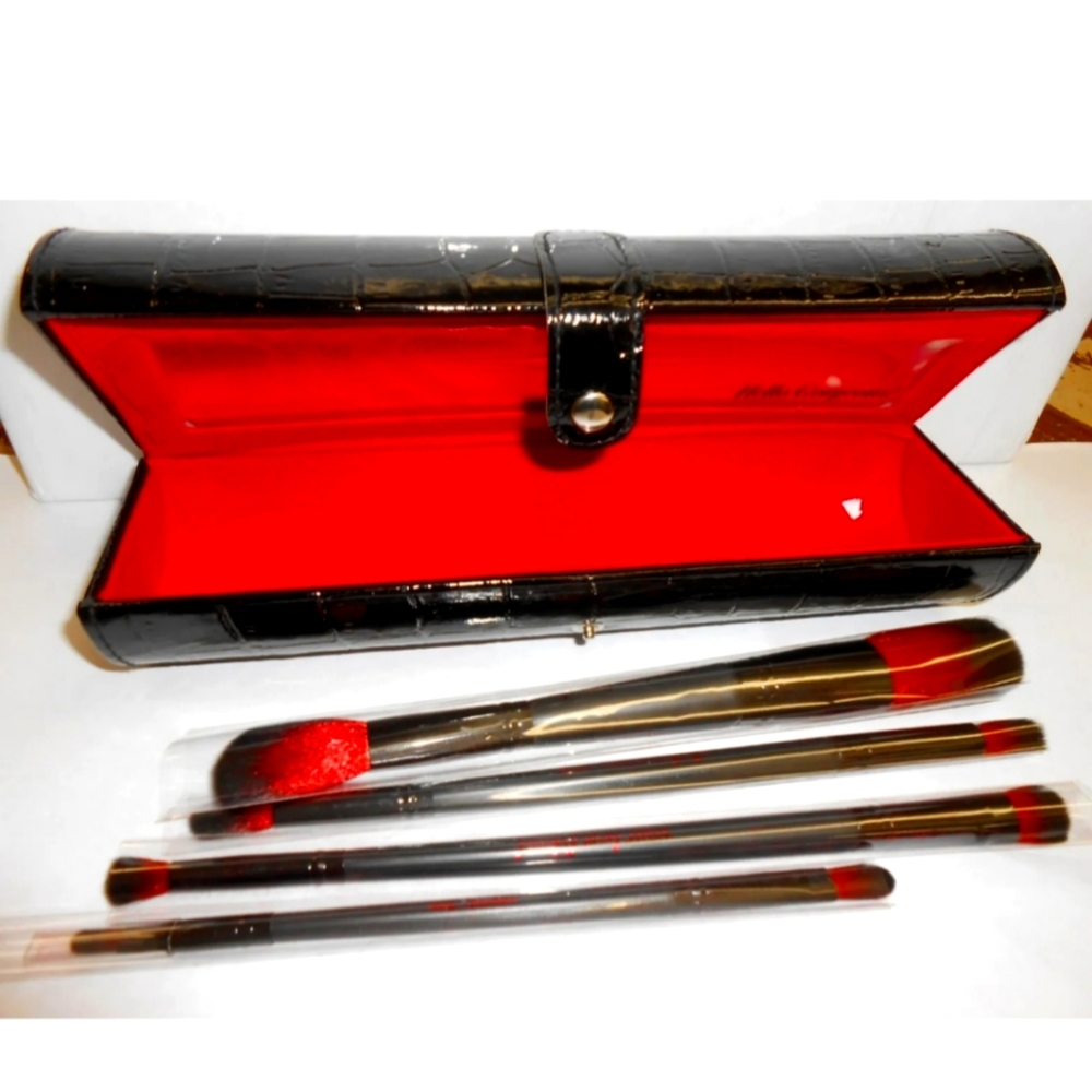 YBF- Your Best Friend Double-Ended Brush Set with Mirrored Black Carry Case.